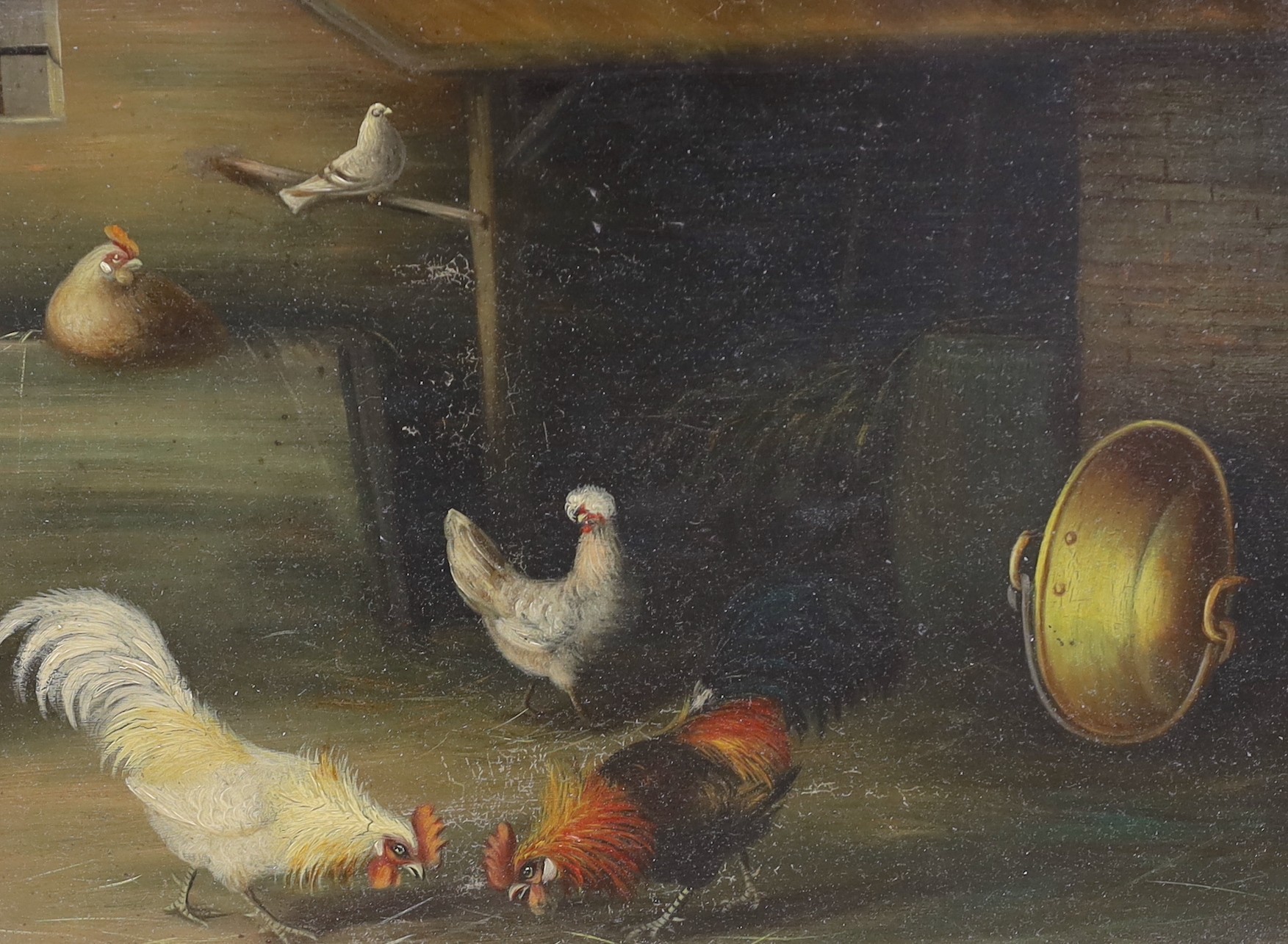 Wilhelm Albertus Lammers (1857-1913), pair of oils on wooden panels, Studies of poultry, monogrammed, 23 x 31cm